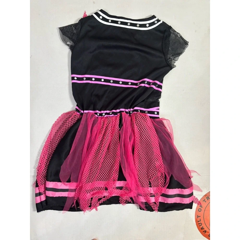 Spirit Chilling Cheerleader Halloween Costume Dress Pink And Black Size L Goth - Picture 7 of 7